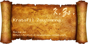 Kratofil Zsuzsanna névjegykártya